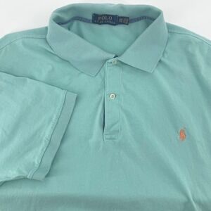 Polo Ralph‎ Lauren Mens 2XB Aqua Blue Short Sleeve Polo Shirt Soft Pima Cotton